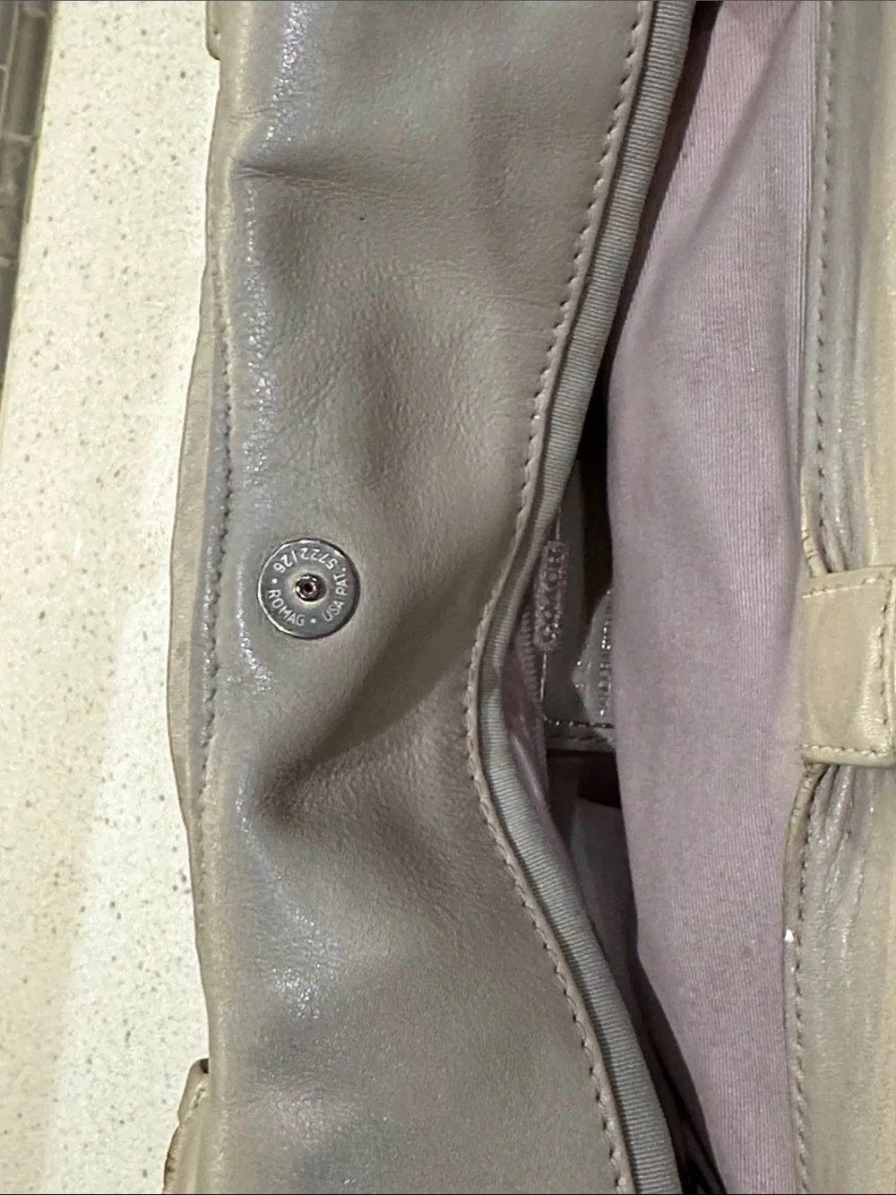 Coach Beige Signature Shoulder Bag with leather Braided Handles used condition